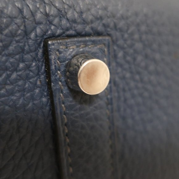 HERMES BIRKIN 35CM BLUE DE MALT CLEMENCE LEATHER PALLADIUM HARDWARE 2009 - Picture 12 of 16